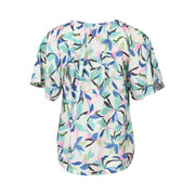 Vassalli Soleil Printed Floaty Sleeve Top with Front Keyhole 4490P