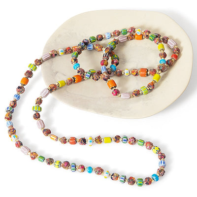 Trade Aid Fabric and Glass Bead Necklace 09.01.4209