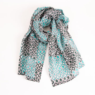 Trade Aid Blue jaali scarf  09.03.59