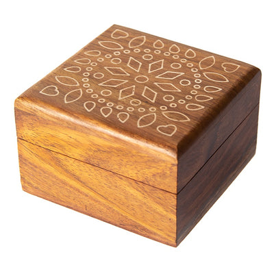 Trade Aid Sheesham Wood Box With Screen Printed Lid 5738
