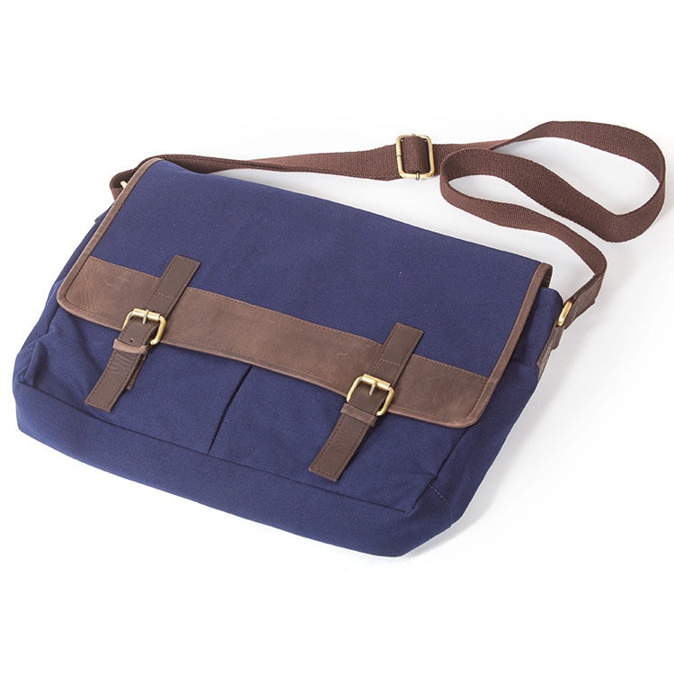 Trade Air Royal Blue Canvas And Leather Satchel 92500 Florence Boutique NZ