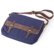 Trade Air Royal Blue Canvas And Leather Satchel 92500