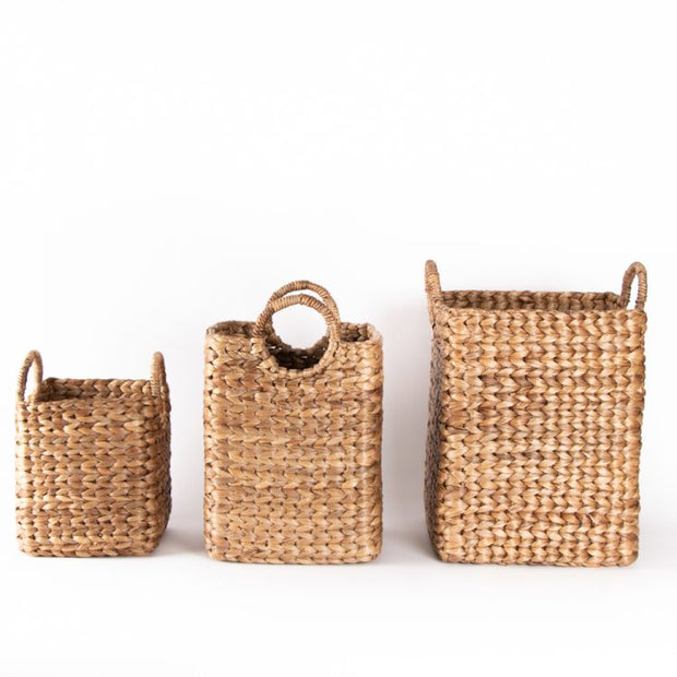 Trade Aid Tall Water Hyacinth Basket Set Of Three 15 PICK UP ONLY