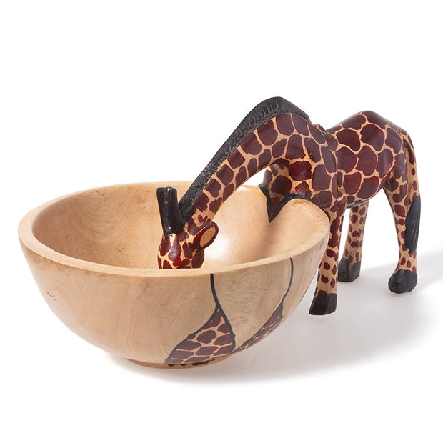 Trade Aid Wooden giraffe bowl 11.05.2620 PICK UP OR LOCAL DELIVERY ONLY
