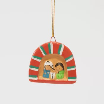Trade Aid Holy Family In Red Arch Hanging Ornament 415