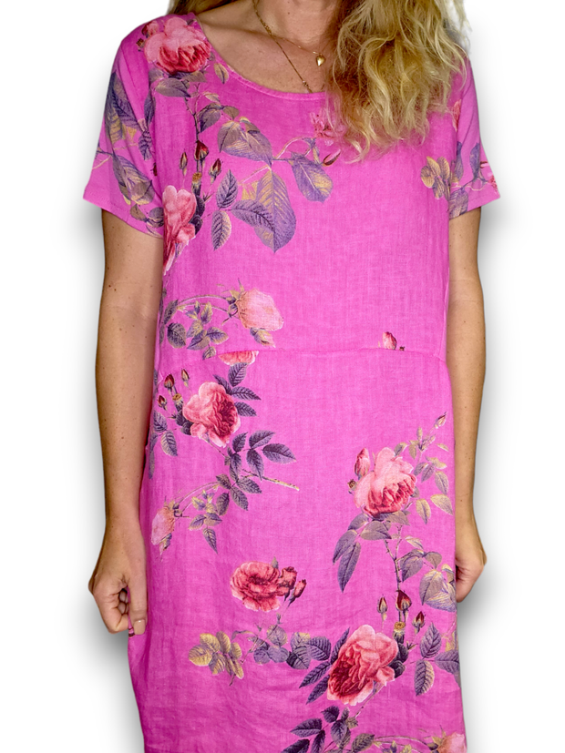 Helga May Pink Thorn Rose Blossom Jungle Dress 155949