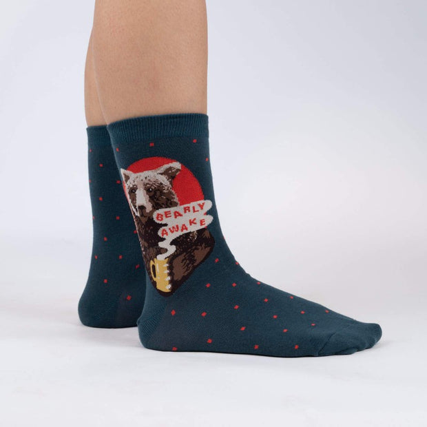 Sock it to Me Women's Crew Socks Bearly Awake