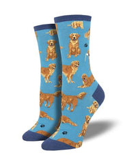 Socksmith Women's Socks Golden Retrievers Blue 1878