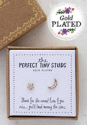 Natural Life Perfect Tiny Studs Star and Moon 057