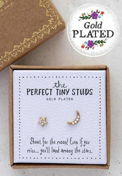 Natural Life Perfect Tiny Studs Star and Moon 057