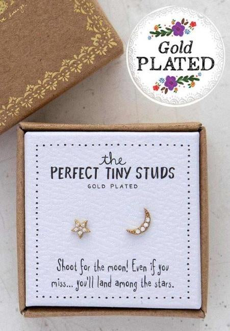 Natural Life Perfect Tiny Studs Star and Moon 057