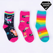 Sock It To Me Space Cats Kids Crew Socks Pack Of 3