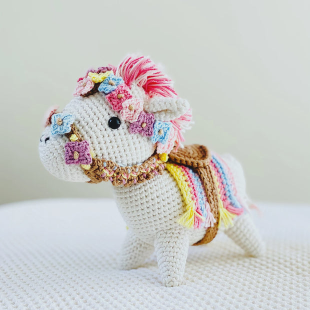 Above Rubies Crochet Floral Horse