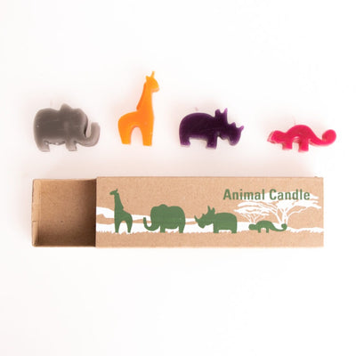 Trade Aid Set Of 4 Animal Candles 3549