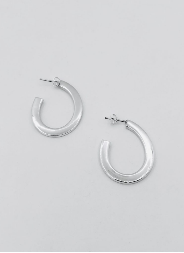 Some Sterling Silver Oval Scoop Earrings 874