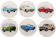 Moana Road Vintage Car Club Set of 6 Glass Coasters 469