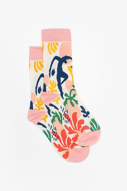 Antler Pink Abstract Reef Socks