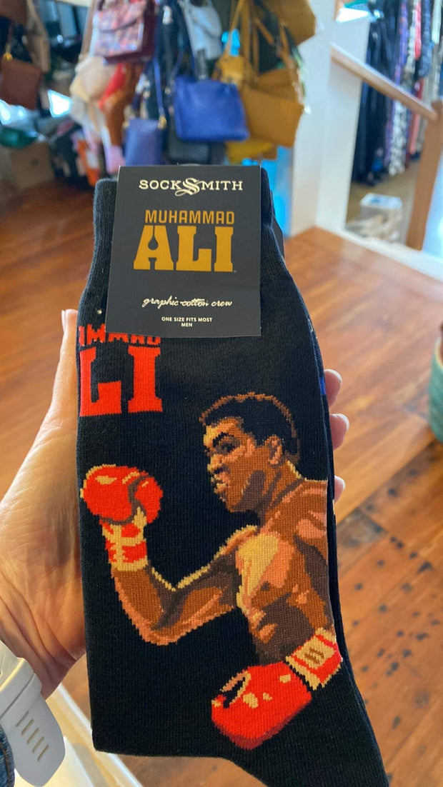 Socksmith Float Like A Butterfly - Black Men/Larger Unisex Muhammad Ali