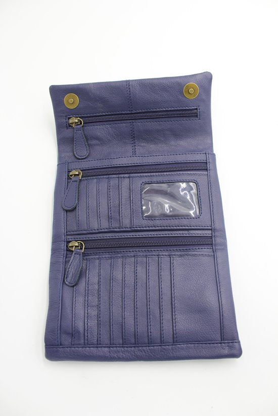 Beau Stockholm Leather Wallet Navy DW026
