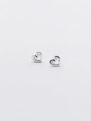 Some Sterling Silver Koru Heart Stud Earrings 207