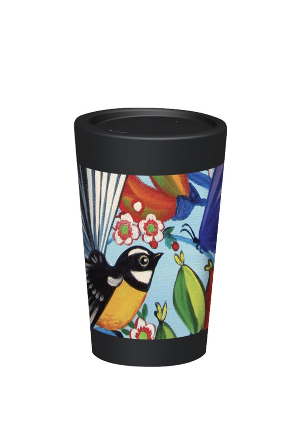 Cuppa Coffee Cup 12oz Fantail and Butterfly By Irina Velman