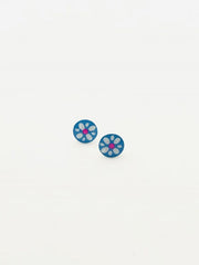 Some Sterling Silver Sweet Flower Disk – Blue 067B