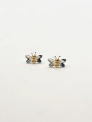 Some Sterling Silver Gold Plated Bee Earrings 092