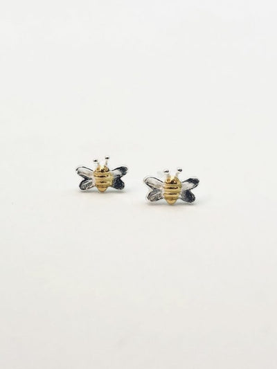 Some Sterling Silver Gold Plated Bee Earrings 092