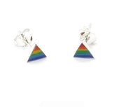Some Sterling Silver Rainbow Triangle Stud Earrings 410