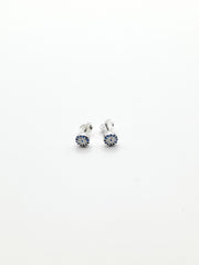 Some Sterling Silver Blue Round Stud Earrings 498