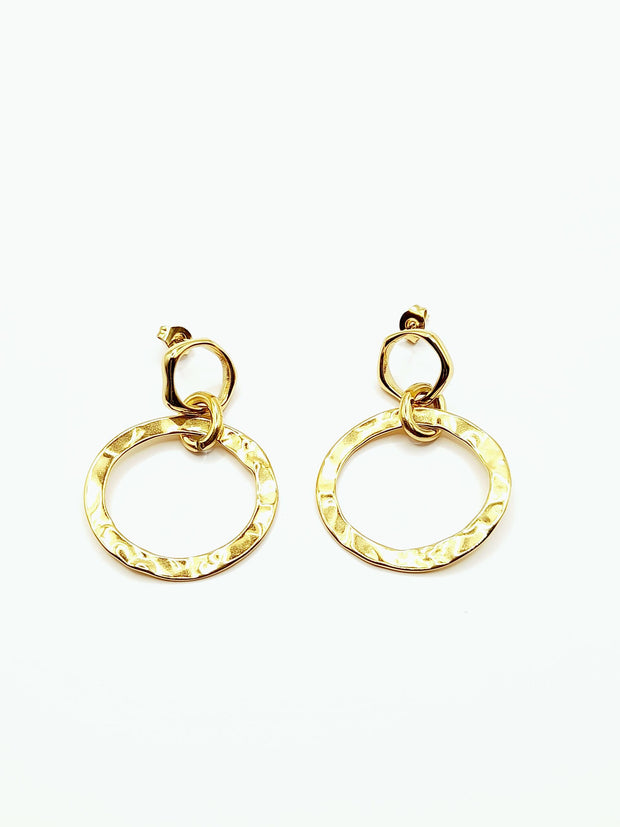 Some gold double hoop earrings 590