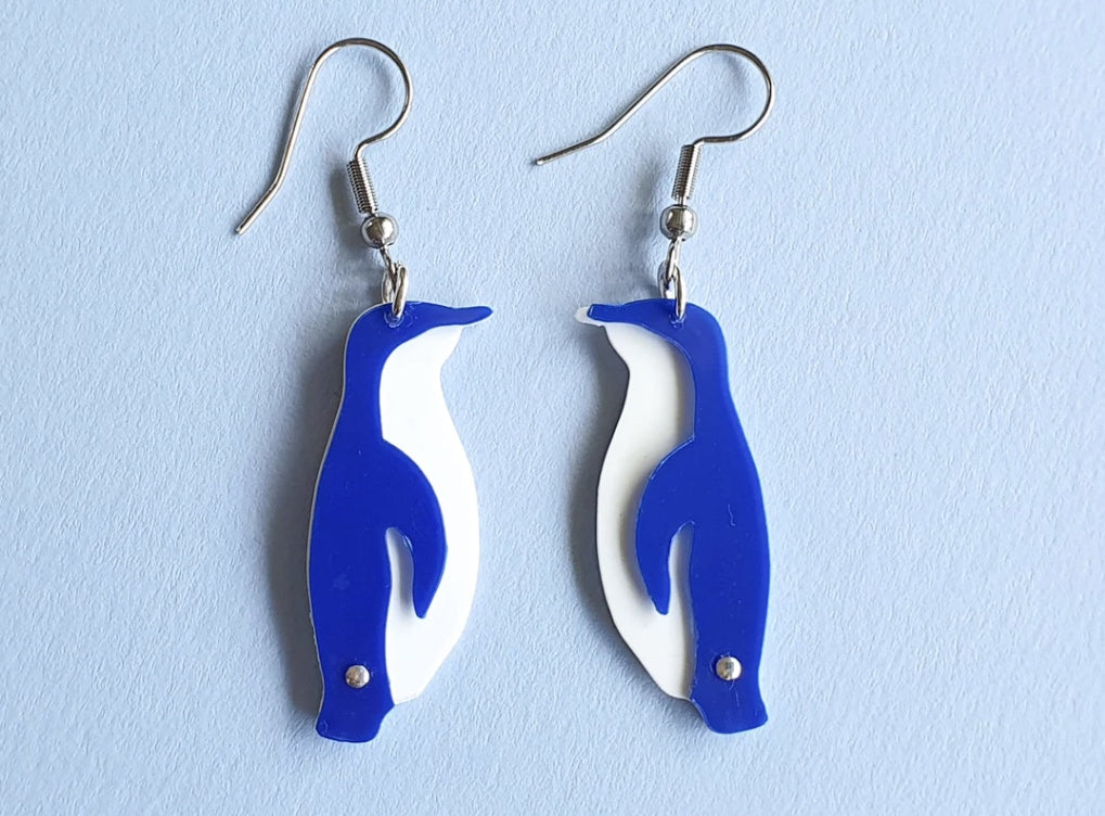 Remix Plastic Remix Earrings Remix Plastic Little Blue Penguin
