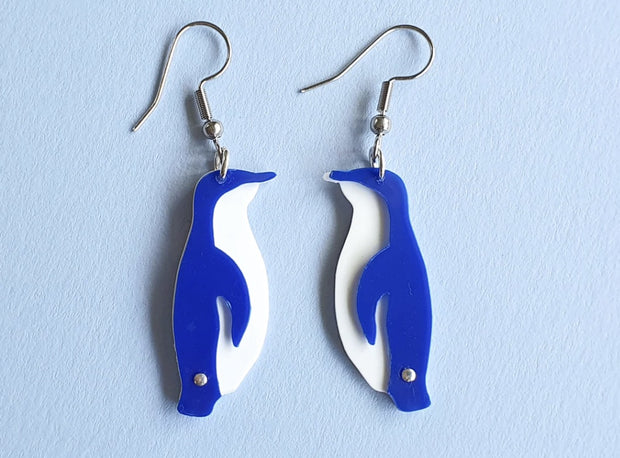 Remix Plastic Little Blue Penguin Kororā  Earrings