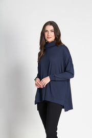 Foil Relaxed Fit Merino Top with Split Sides Tp12957