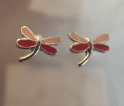 Some Sterling Silver Sweet Pink Dragonfly Earrings 087