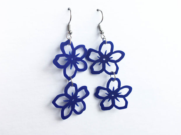 Remix Plastic Forget-Me-Not Earrings Double