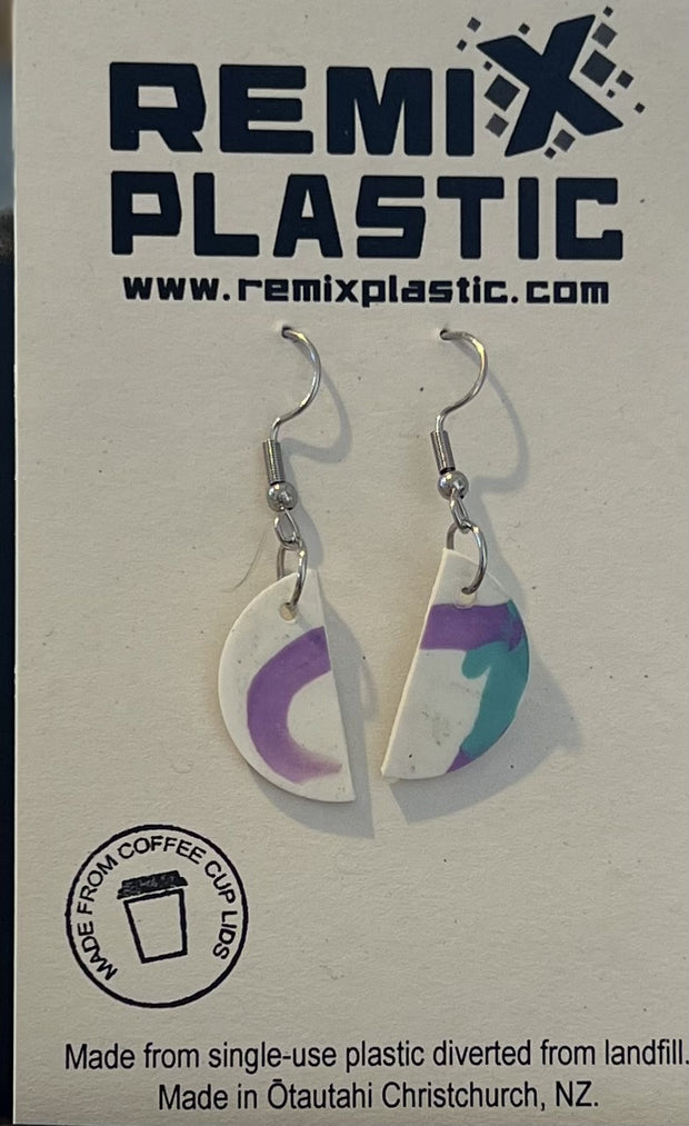 Remix Plastic Earrings Made From Coffee Cup Lids