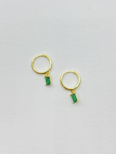 Some Rectangle Drop Earrings on Hoops 473