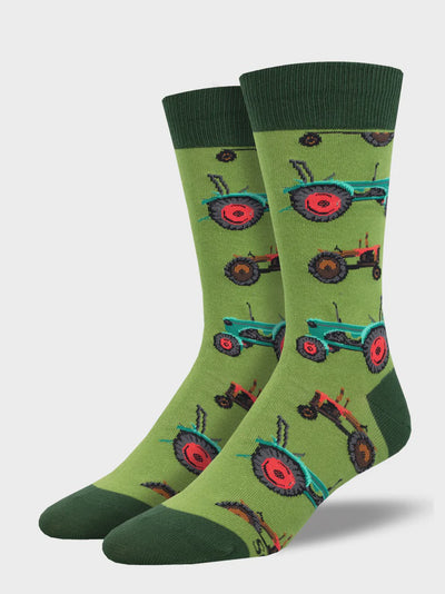 Socksmith Tractors 2942 Mens/ Larger Unisex Socks In Green