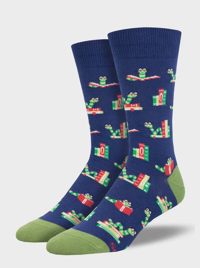 Socksmith Bookworm 3024 Navy Mens/Large Unisex Socks