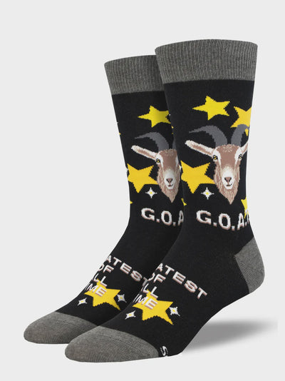 Socksmith GOAT Black Mens/Large Unisex Socks 3049