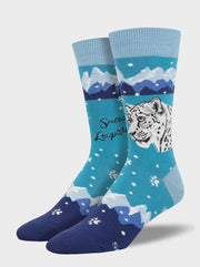 Socksmith Snow Leopard Blue Mens/Large Unisex