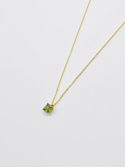 Some Gold Plated Single Coloured Square Necklace 045