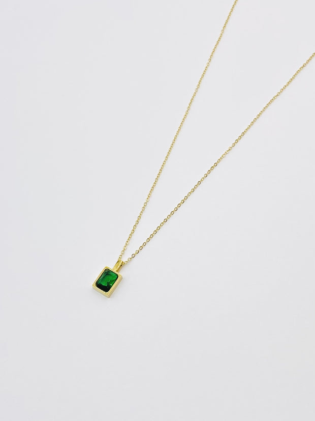 Some Gold Plated Rectangle Pendant Necklace 048