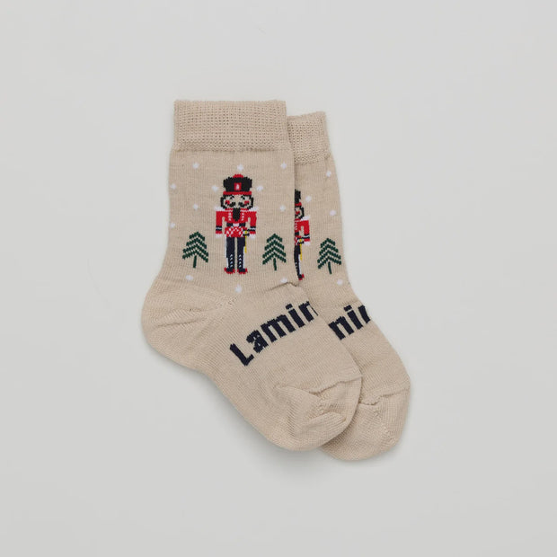 Lamington Christmas Merino Wool Crew Socks | BABY | Nutcracker