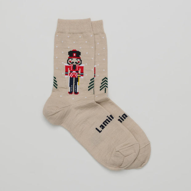 Lamington Christmas Merino Wool Crew Socks | WOMAN + MAN | Nutcracker