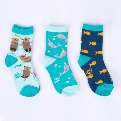 Sock It To Me My Otter Half Kids Crew Socks 3-Pack