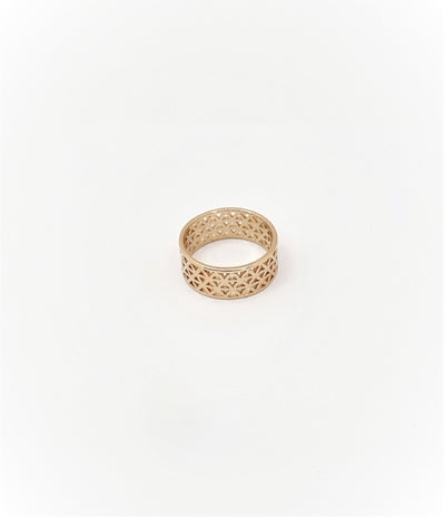 Some 18k gold plated18k gold écran fleuri ring 285
