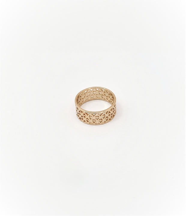 Some 18k gold plated18k gold écran fleuri ring 285