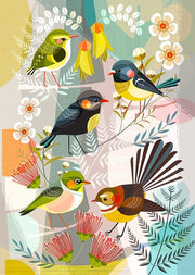 Image Vault New Zealand Mini Birds Ellen Giggenbach Pre-Matted Print MM1465